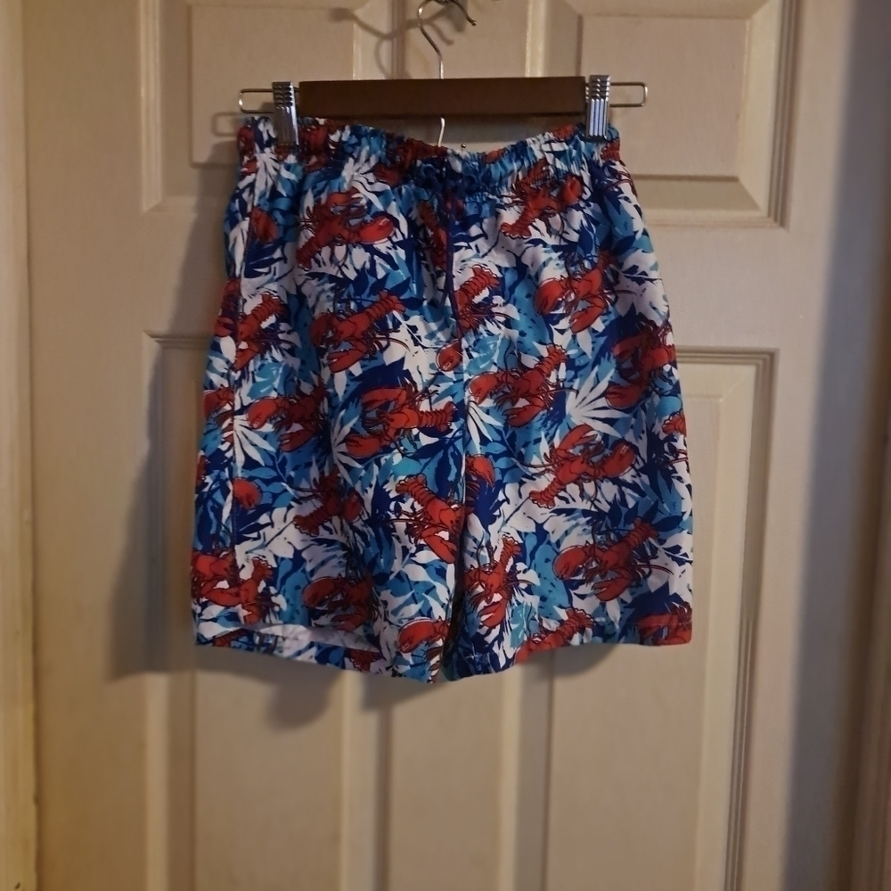 Wonder nation Kids lobster print swimming trunks large husky 10-12